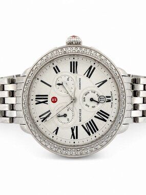 Michele Deco Diamond MW21A01A1966 Steel Watch 41x39mm 0.60 CTW